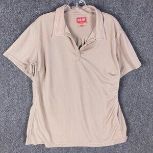 Red Kap Polo Shirt‎ Women's XL Short Sleeve Beige 100% Polyester Adults